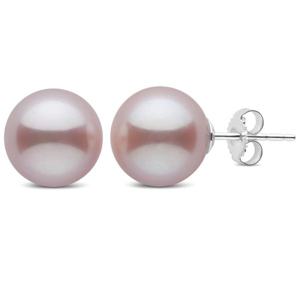 10.0-11.0 mm Lavender Freshadama Freshwater Pearl Stud Earrings