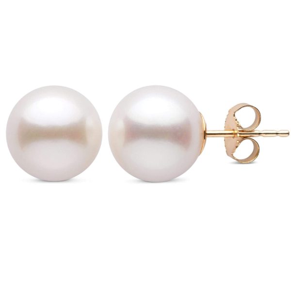 10.0-11.0 mm White Freshadama Freshwater Pearl Stud Earrings-GeekSEO