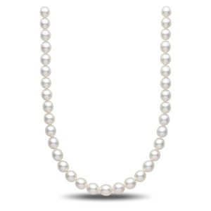 10.0-11.95 mm AAA White South Sea Oval Pearl Necklace-GeekSEO