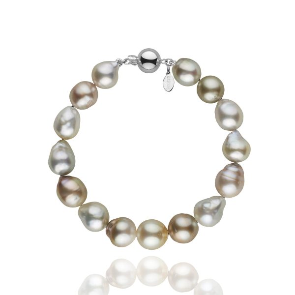 10.6-11.7 mm Pastel Multicolor Fijian Baroque Pearl Bracelet