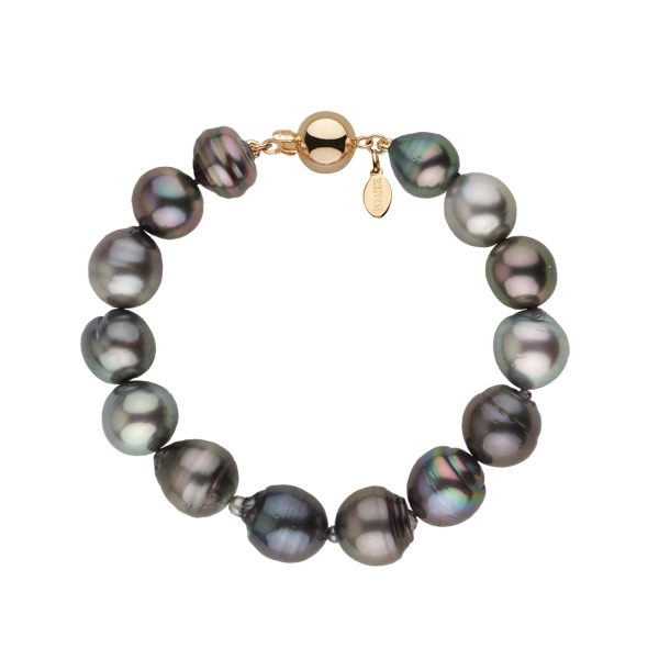 10.0-11.7 mm AA+ Tahitian Baroque Pearl Bracelet-GeekSEO