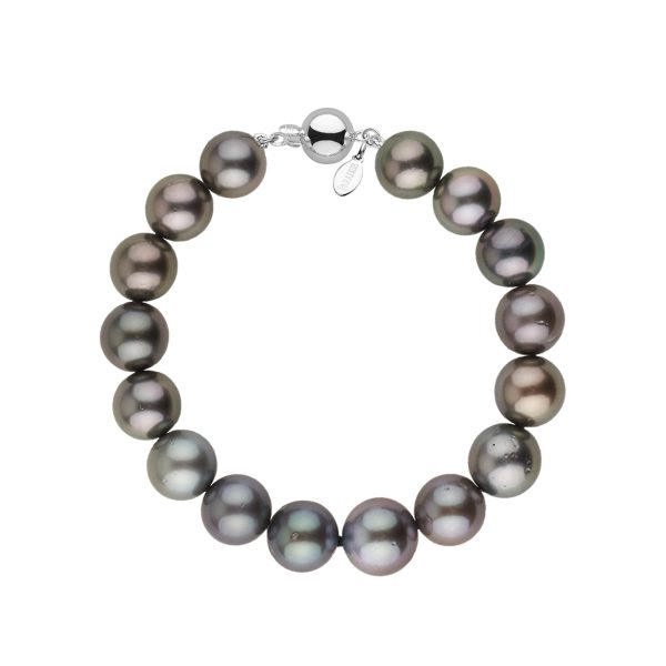 10.1-10.7 mm AA+/AAA Tahitian Round Pearl Bracelet-GeekSEO