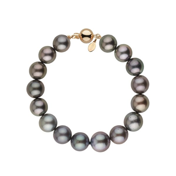 10.1-10.7 mm AA+/AAA Tahitian Round Pearl Bracelet-GeekSEO